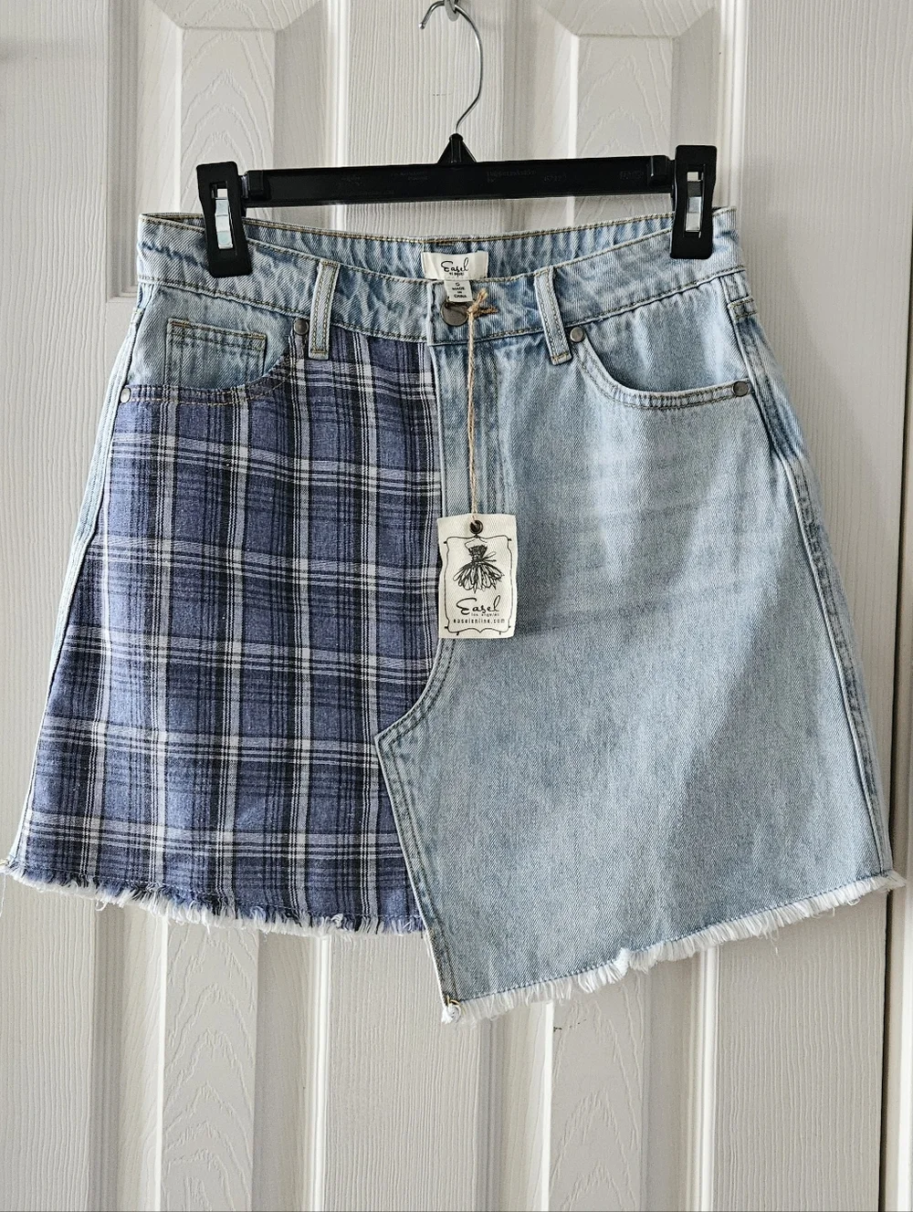 easel Winnie denim patchwork Mini Skirt - Picture 4 of 10